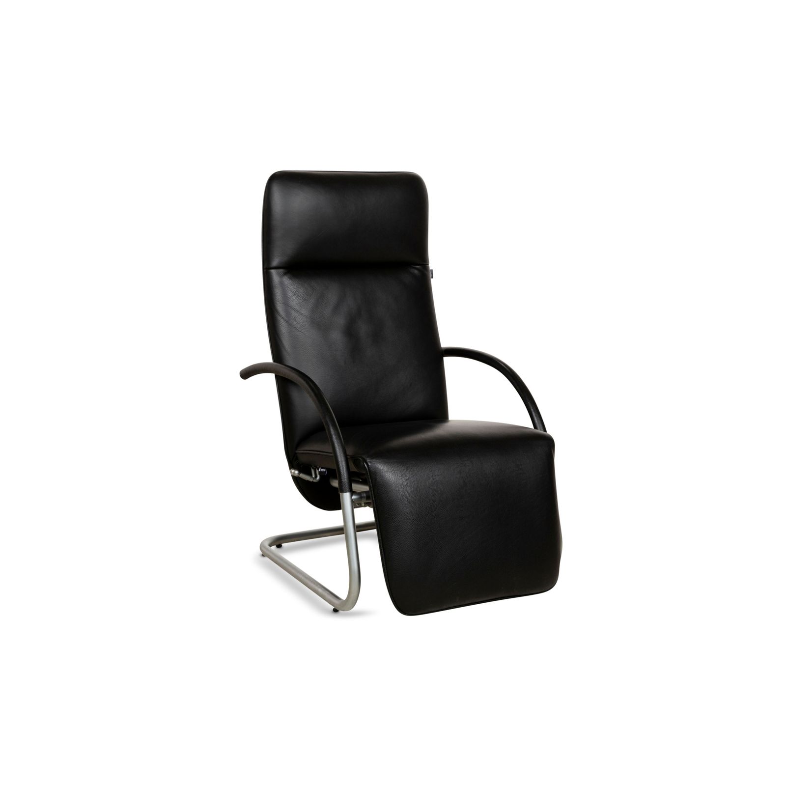 Fauteuil relax Franz Fertig Fino en cuir noir, fonction manuelle