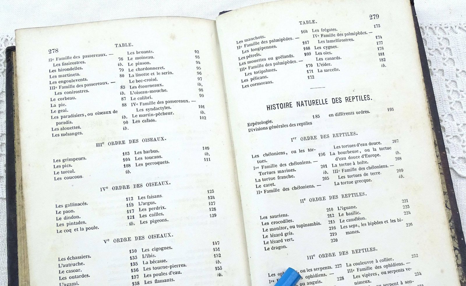 Antiek Frans Leren Boek Uit 1861 Met Vergulde Decoratie – Natuurlijke Historie Van Vogels, Reptielen En Vissen – Histoire Naturelle Des Oiseaux Des Reptiles Et Des Poissons Door M L'abbé J J Bourassé photo 75.0