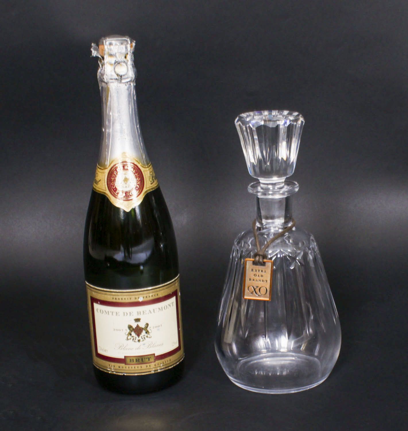 photo buy Vintage Thomas Hine Cognac Crystal Decanters By Baccarat Mid 20th C