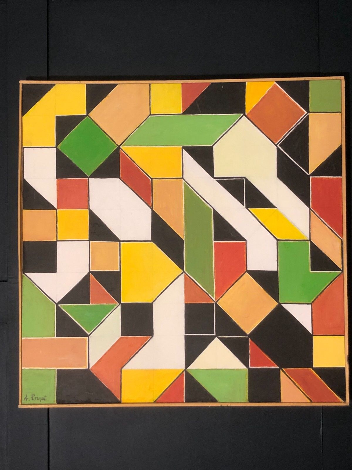 Oil Painting Modern Art Old Masteralbert Poizat (Born 1940) French Composition 3