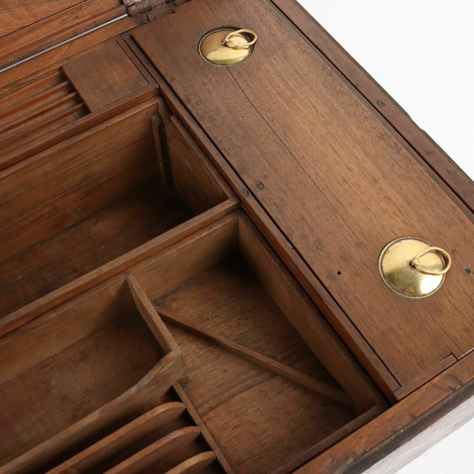 Antique Travel Casket Walnut Writing Set Italy XIX Century photo 830.0