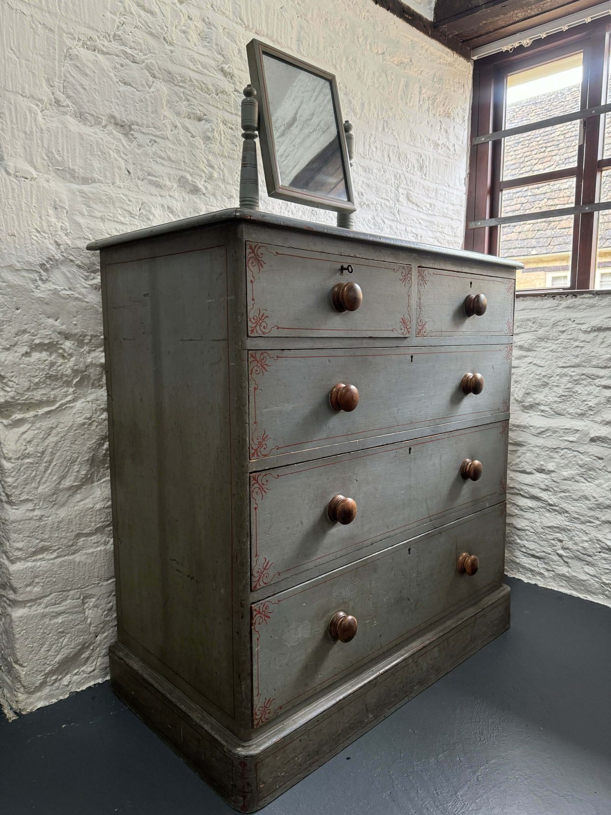 Original Painted Victorian Chest Of Drawers photo furniture