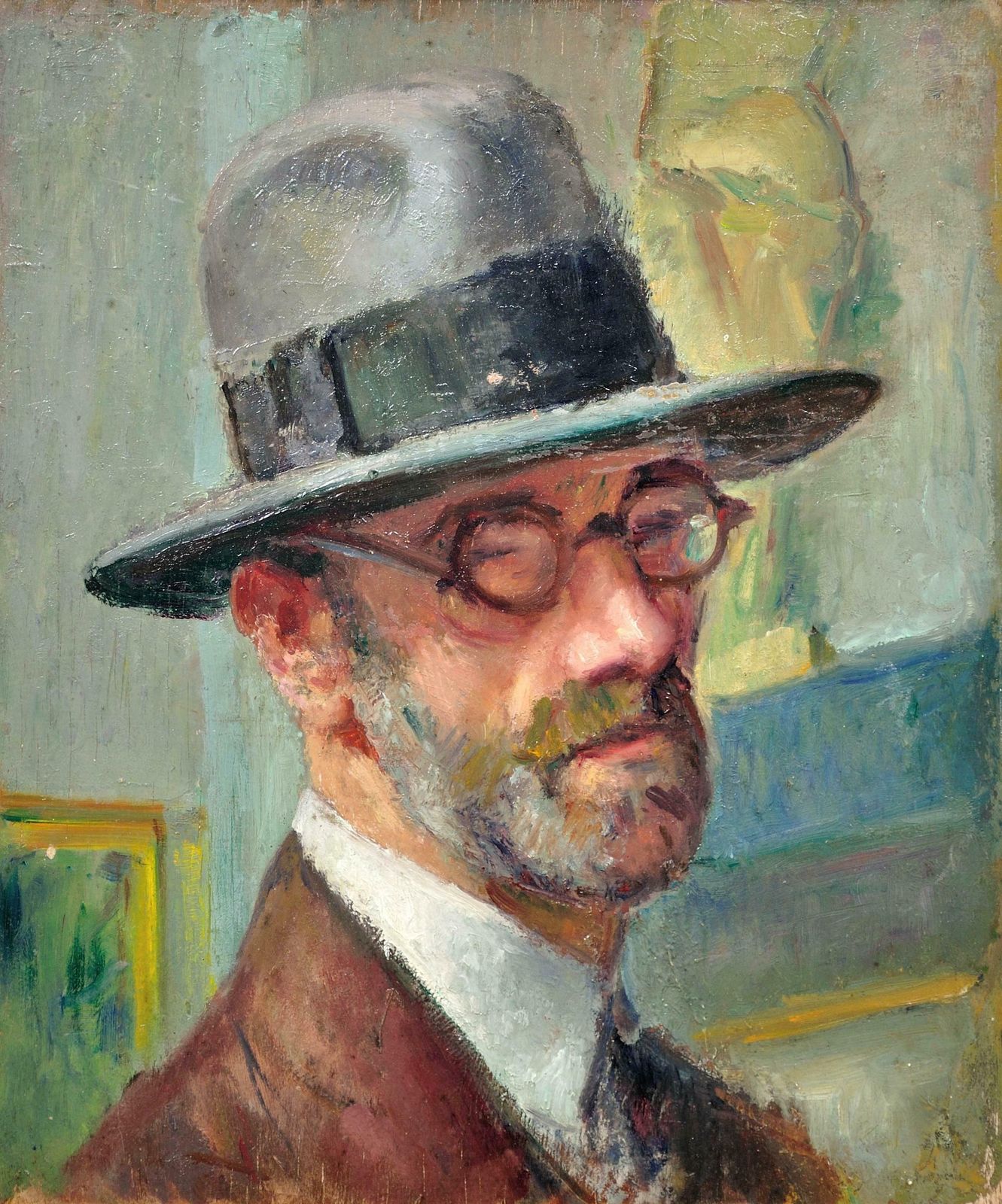 Edouard Julien 1883 To 1966. French. Self Portrait Of & By The Curator Of The Toulouse Lautrec Museum. Albi, France, 1932. Framed Oil Painting. photo furniture