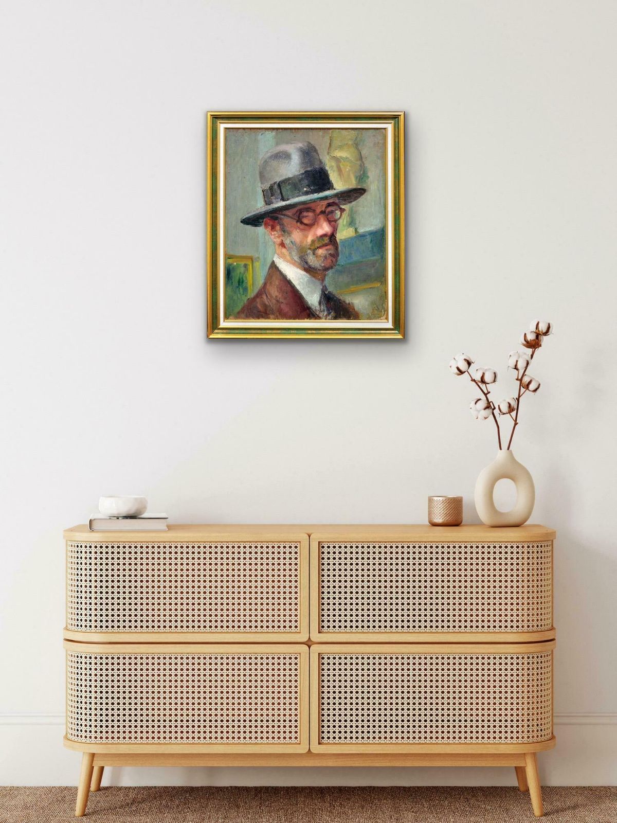 Edouard Julien 1883 To 1966. French. Self Portrait Of & By The Curator Of The Toulouse Lautrec Museum. Albi, France, 1932. Framed Oil Painting. photo vinterior