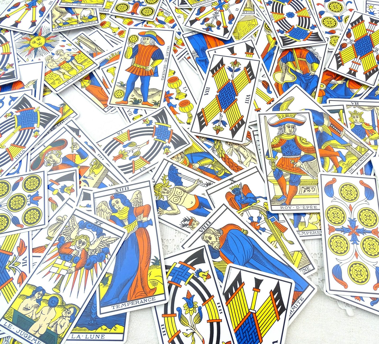 Vintage Complete Set Tarotkaarten Van Uitstekende Kwaliteit – Ancien Tarot De Marseille Door Grimaud, Editie 1981, Voor Waarzeggerij photo 78.0