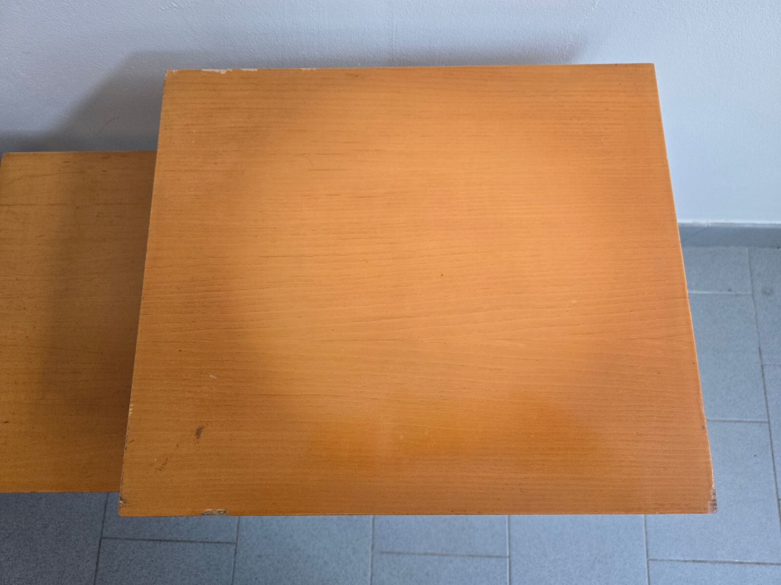 Furniture Pair Of Vintage 1960s Asymmetrical Bedside Tables And Heter Varnish & Brass 60s photo