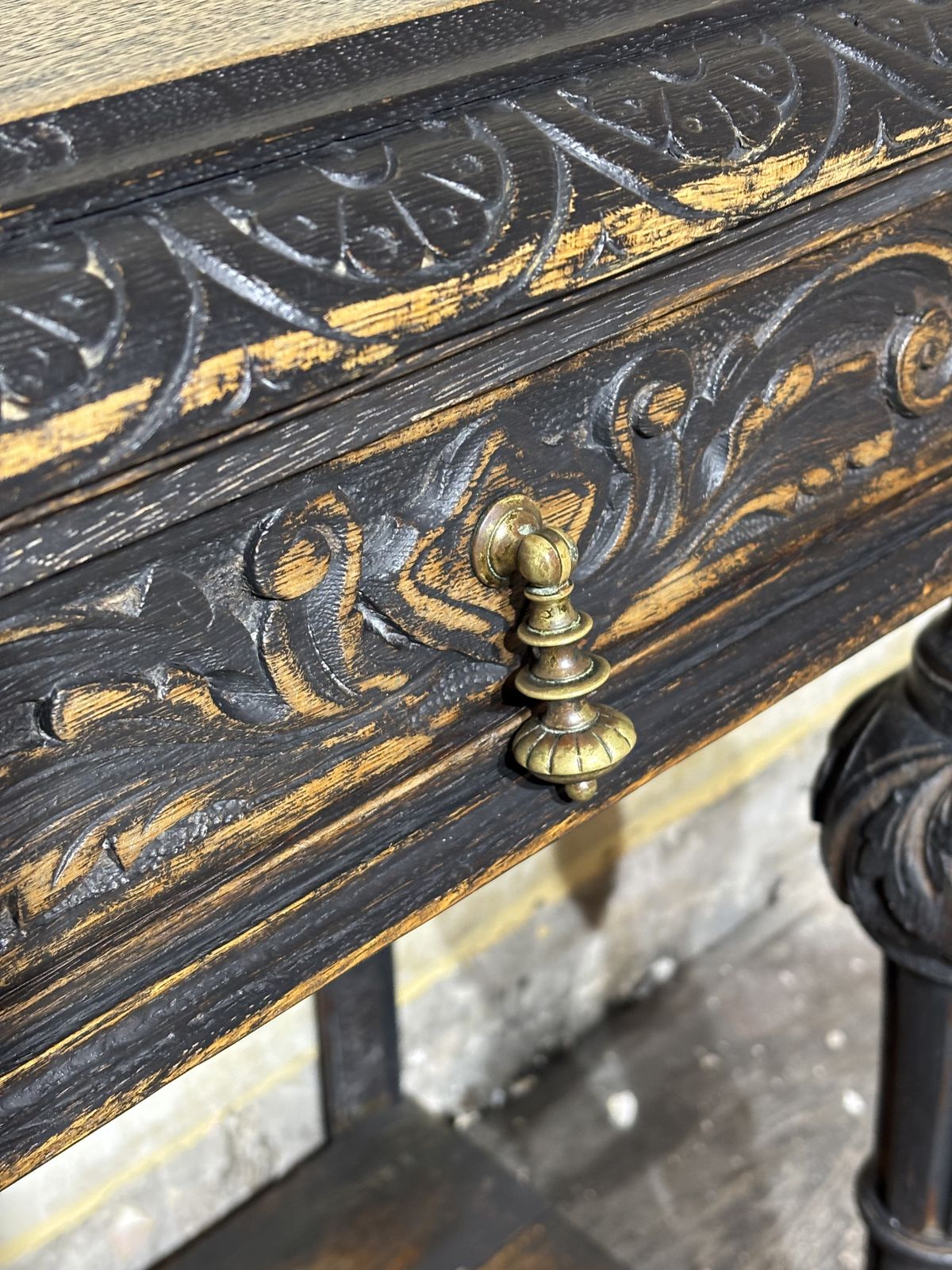 Jacobean Flemish Oak Table Ebonised And Polished Finish photo Furniture