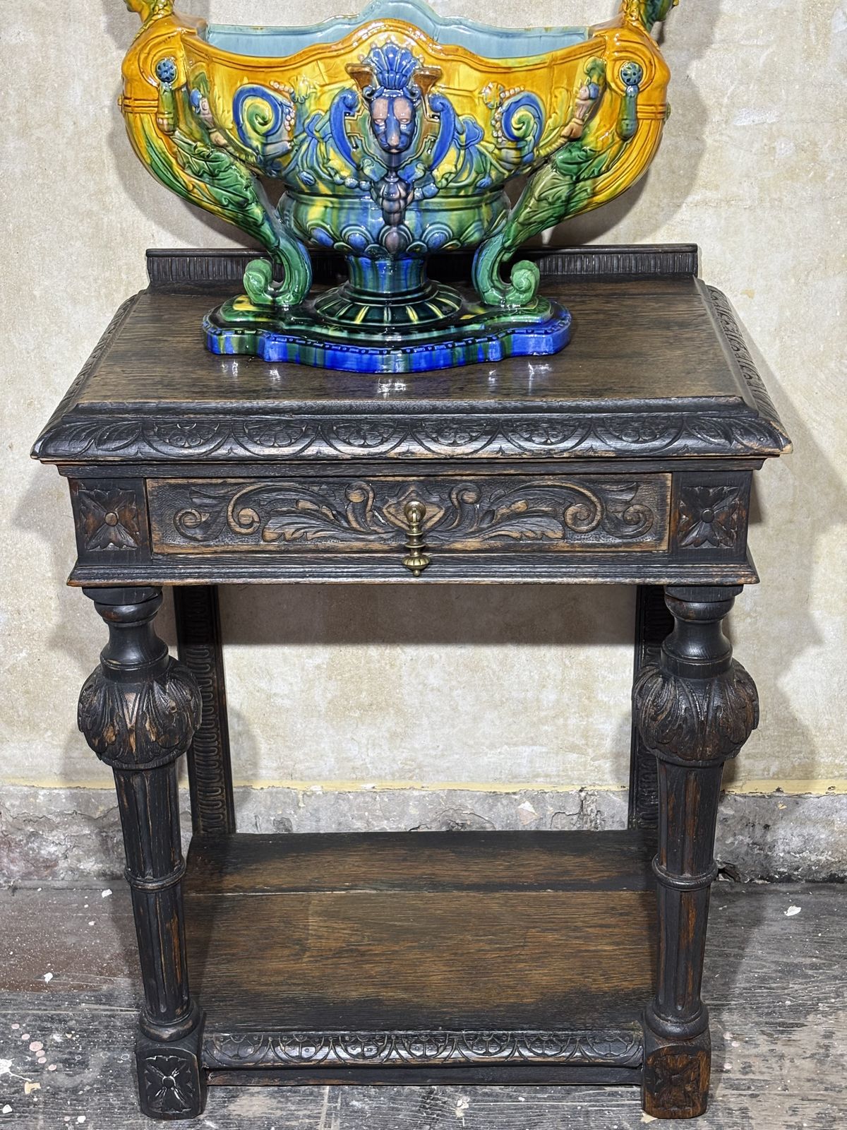 Jacobean Flemish Oak Table Ebonised And Polished Finish photo 295.0