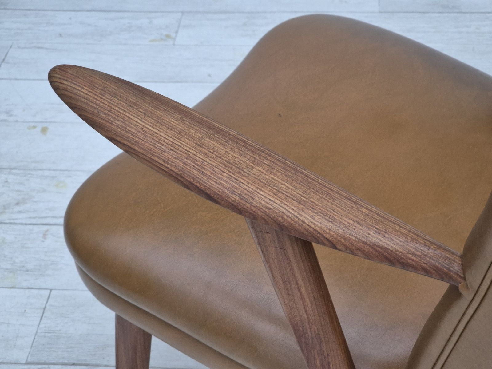 photo vinterior 1960s, Danish Design By Erhardsen & Andersen, Armchair, Original Condition, Teak Wood.