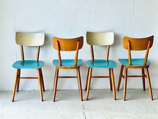 photo vinterior Eetkamerstoelen Van Ton, Ca. Jaren 1960, Set Van 4