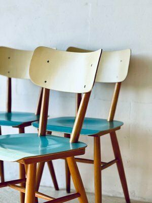 photo buy Eetkamerstoelen Van Ton, Ca. Jaren 1960, Set Van 4