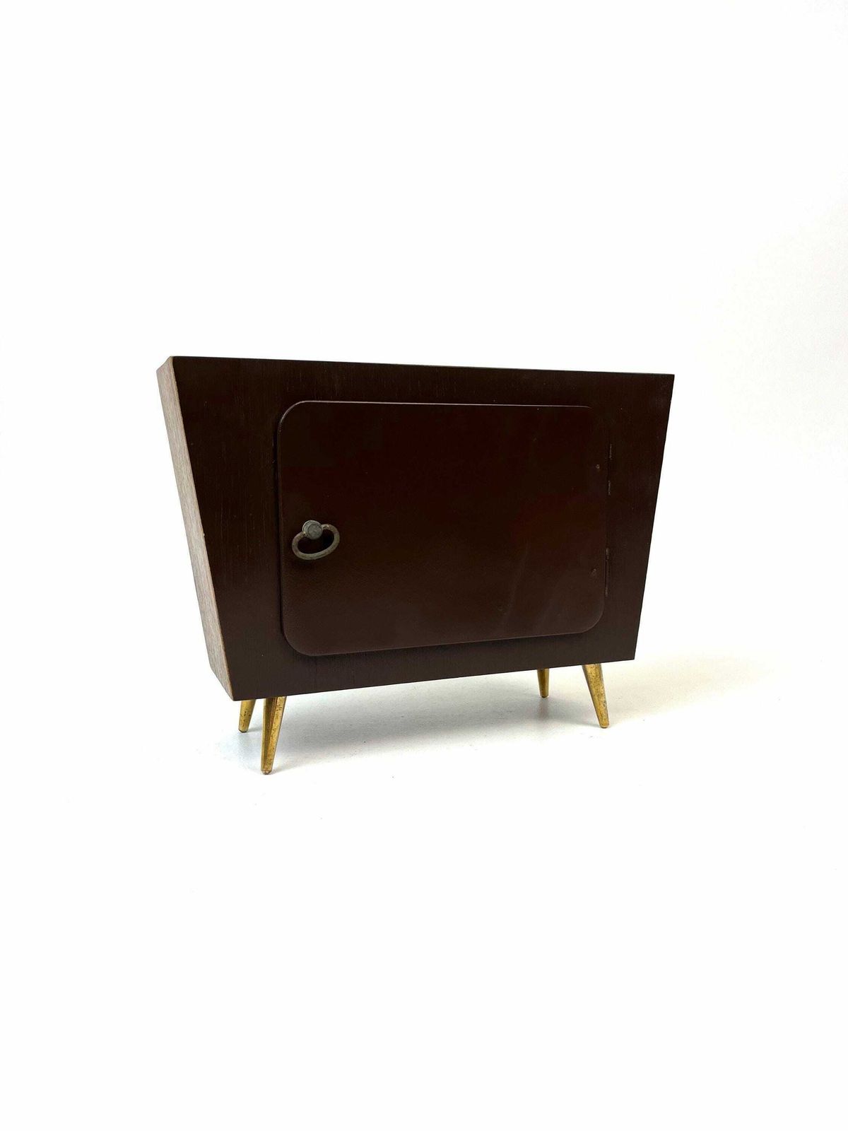 Rare Minimalist Mid Century Teak Desk Clock By Hermle Germany 1960 photo buy