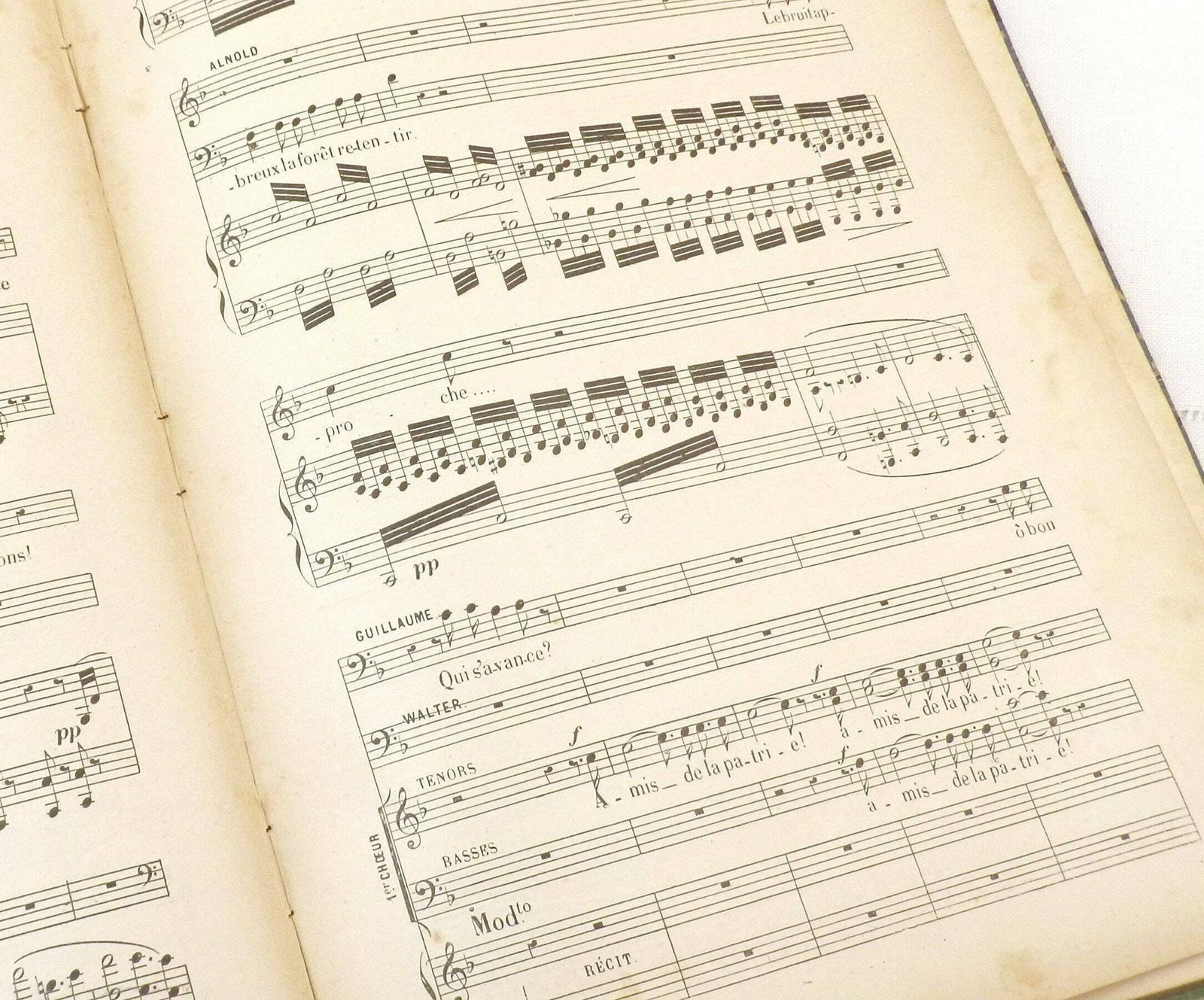 Antique Hard Back Music Score Of French Opera William Tell By Gioachino Rossini, Retro Bound Operatic Sheet Music Guillaume Tell From France photo buy