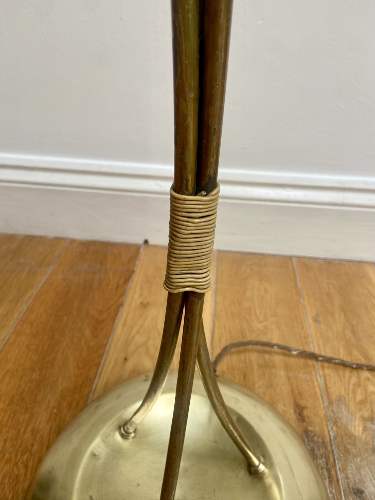 German Mid Century Three Flex Arm Brass Floor Lamp 1950s Tüten Stehlampe photo buy