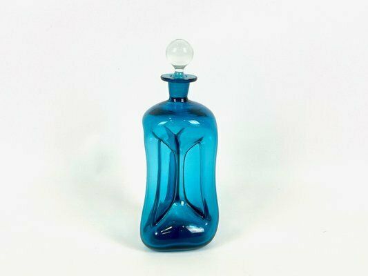 Mid Century Kluk Kluk Decanter Attributed To Jacob E. Bang For Holmegaard, 1960s photo vinterior