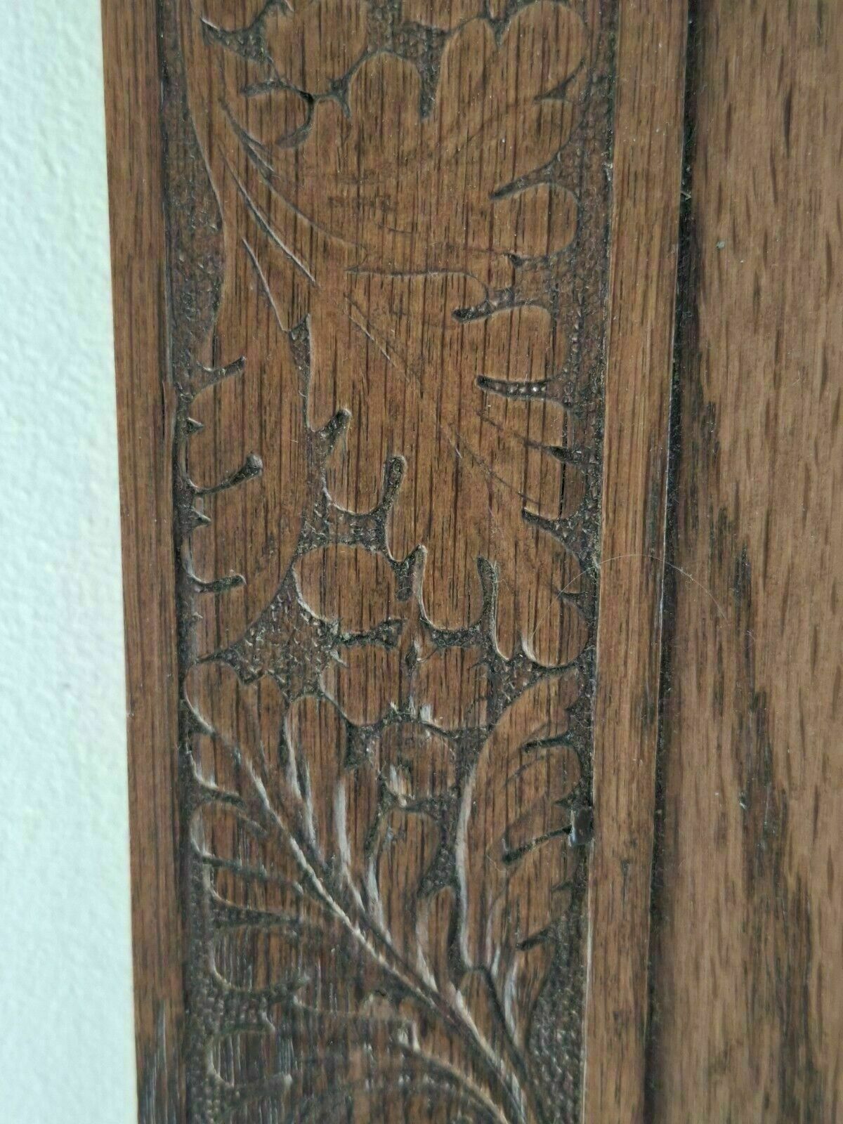 Vintage Carved Wooden Spoon Display Wall Hanging Acorn & Oak Leaves photo for sale