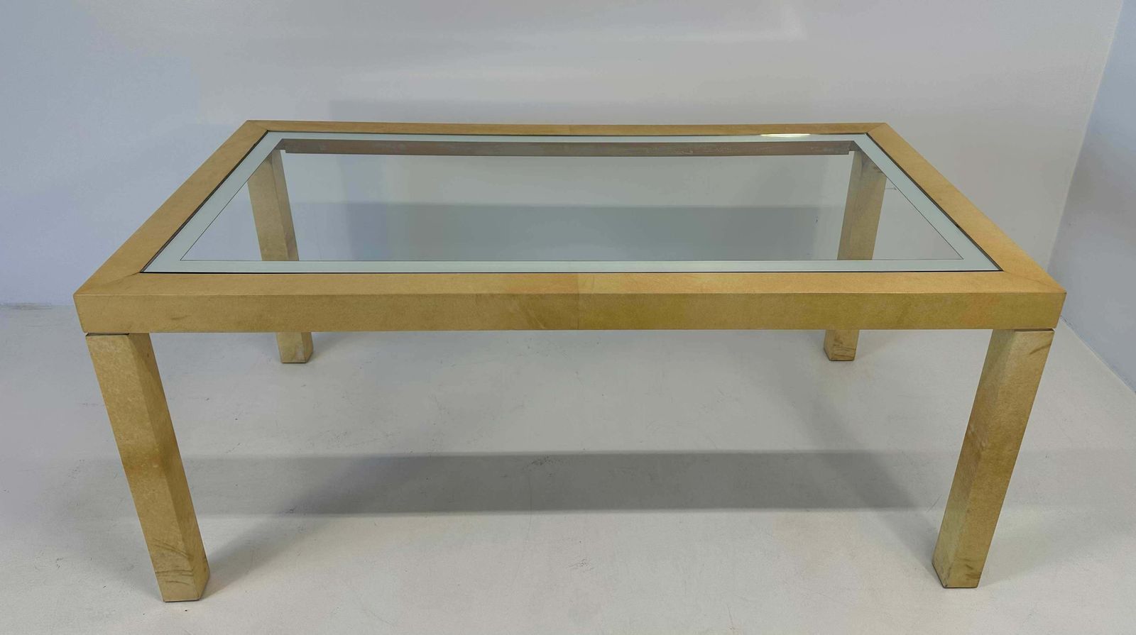 Italian Parchment And Glass Table, Attr. Aldo Tura, 1970s photo Furniture