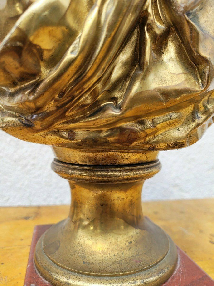 1650.0 A Carrier, Bronze Bust Of A Woman, Signed, 19th Century photo