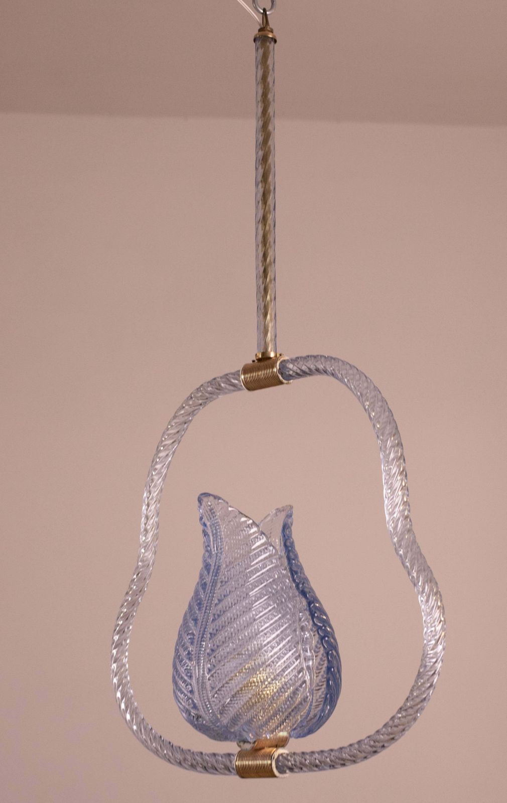 Blu Murano Glass Chandelier By Barovier E Toso, 1950s photo for sale
