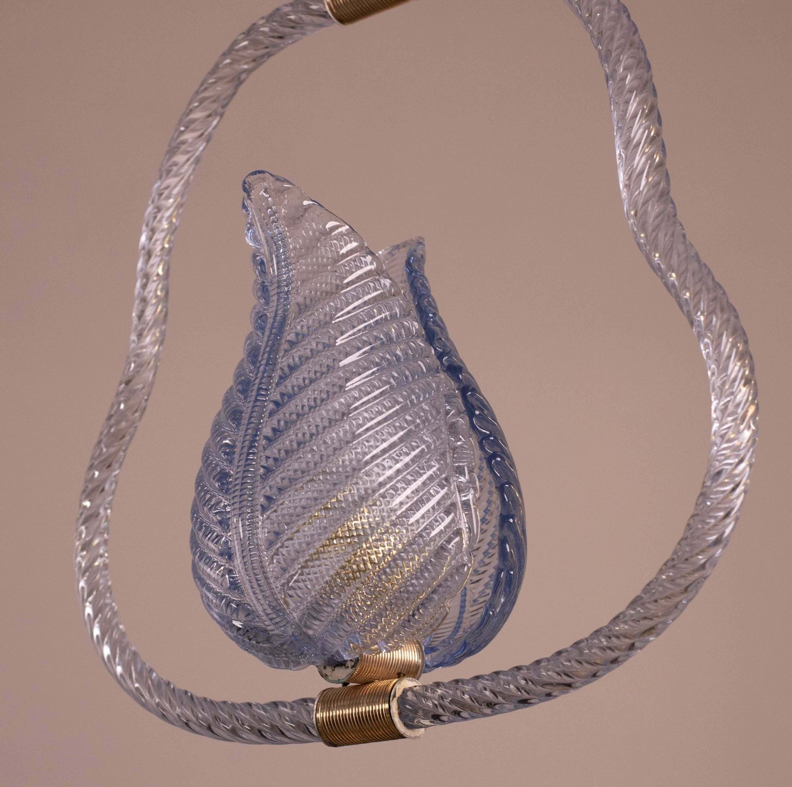 photo for sale Blu Murano Glass Chandelier By Barovier E Toso, 1950s