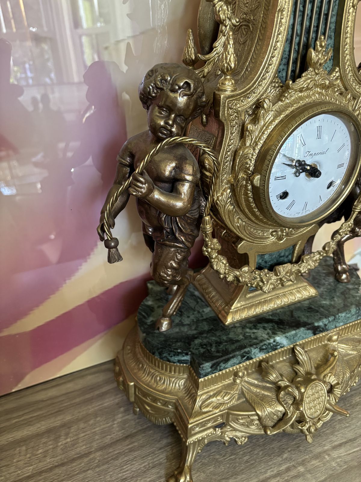 Italian Imperial Mantel Clock, Mid 20th Century photo Home Decor