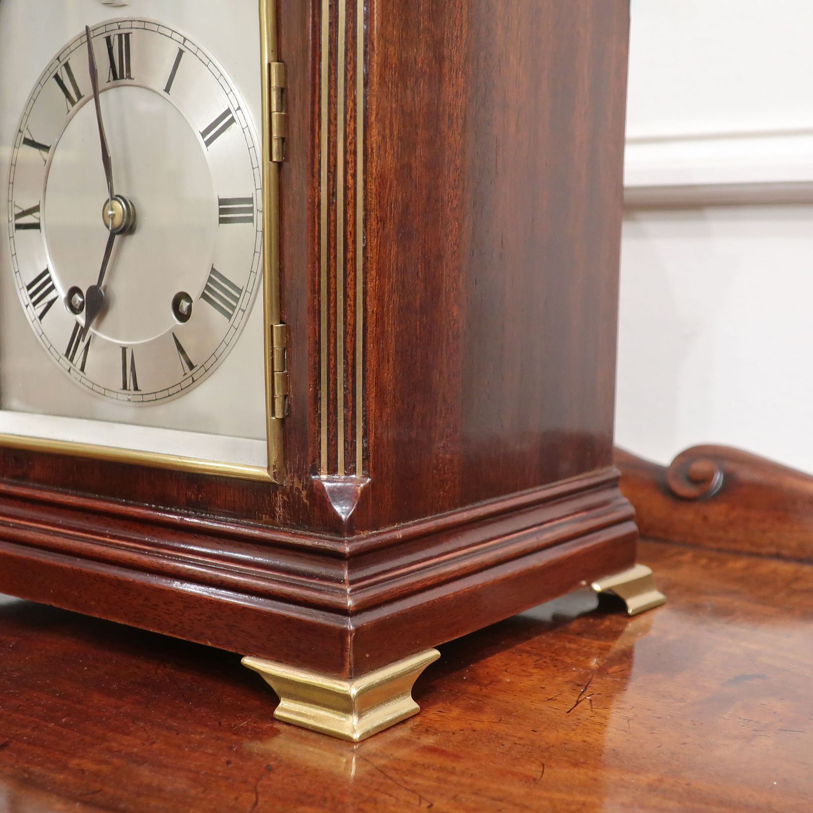 German Victorian Mahogany Ting Tang Mantel Clock By W&H photo 1250.0