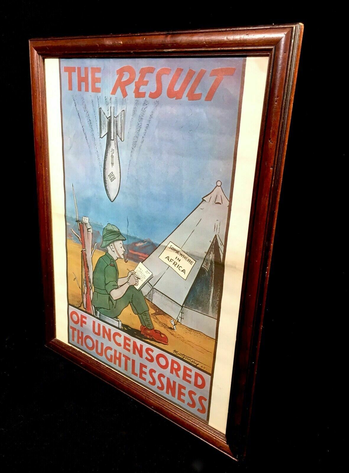 Wwii Propaganda Poster   Framed   The Result Of Uncensored Thoughtlessness photo for sale