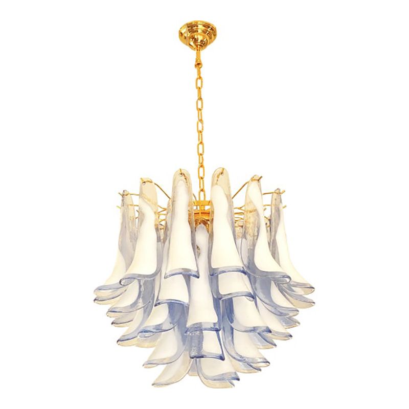 Blue “Selle Petali” Murano Style Glass Sputnik Chandelier