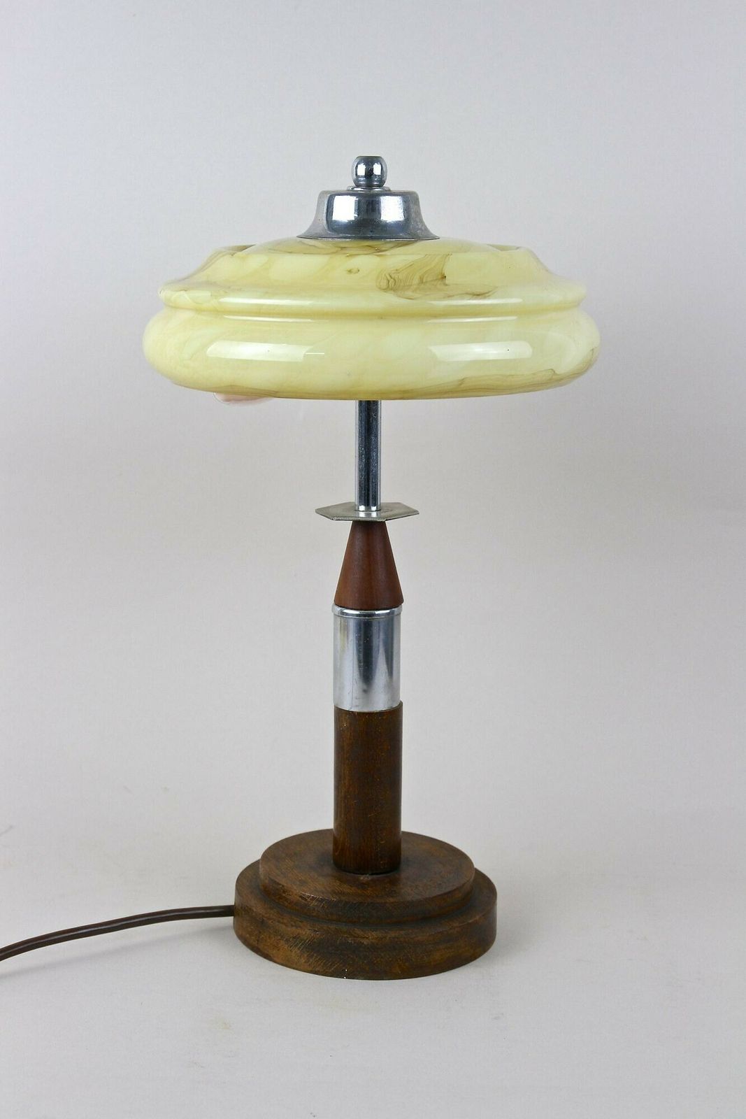 1195.0 Art Deco Table Lamp With Glass Lampshade, 20th Century, Austria Ca. 1930 photo