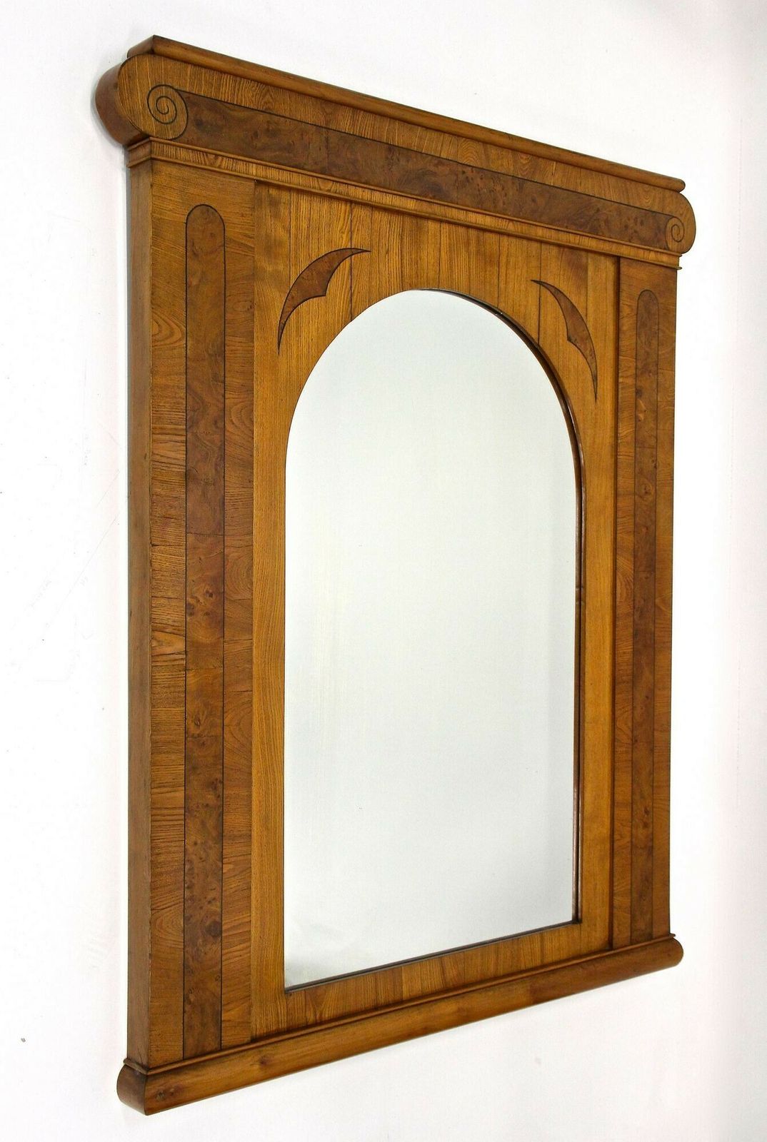 19th Century Biedermeier Wall Mirror, Ash/ Burr Walnut   Bohemia Ca. 1860 photo furniture
