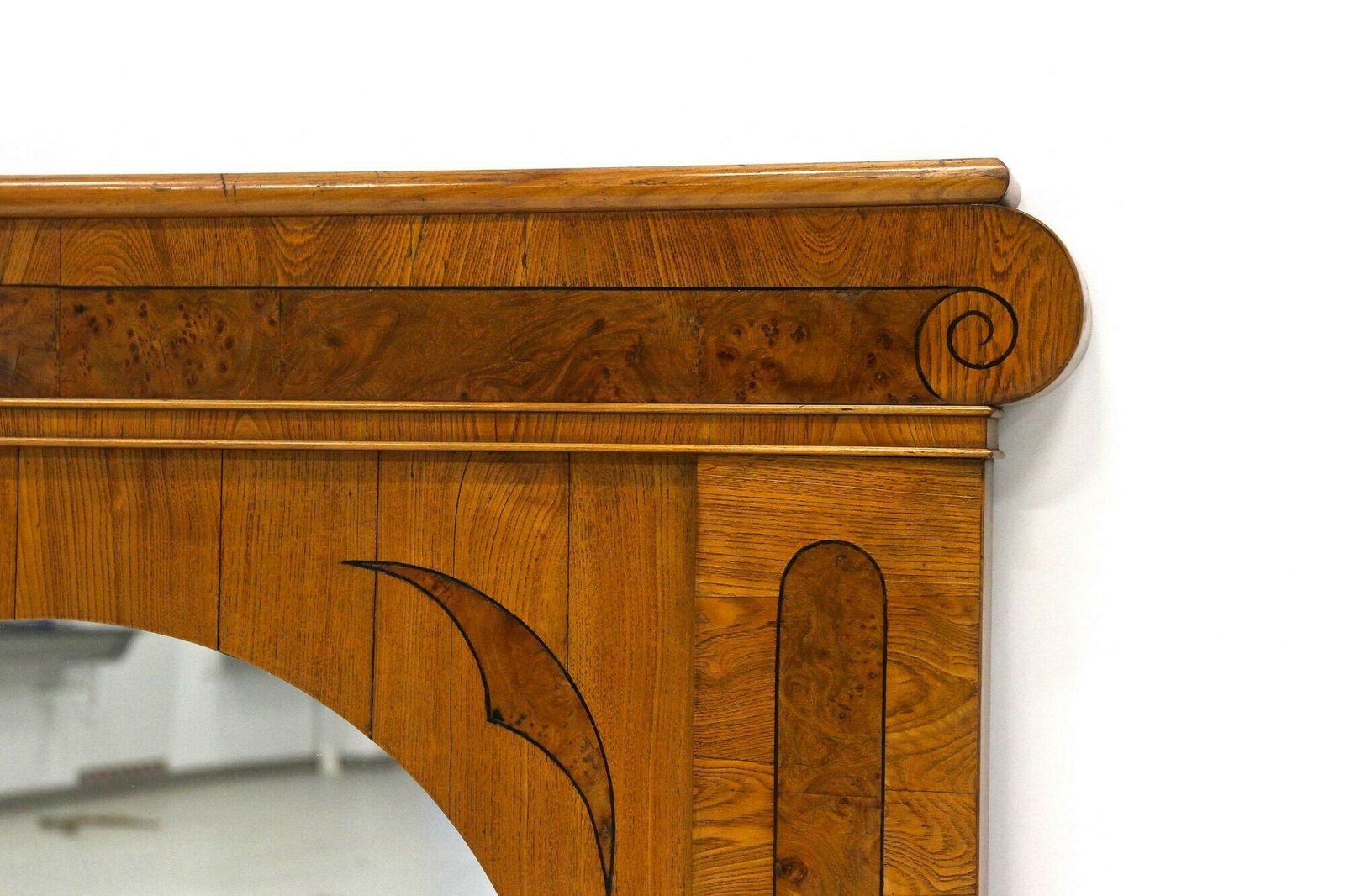 19th Century Biedermeier Wall Mirror, Ash/ Burr Walnut   Bohemia Ca. 1860 photo 3050.0