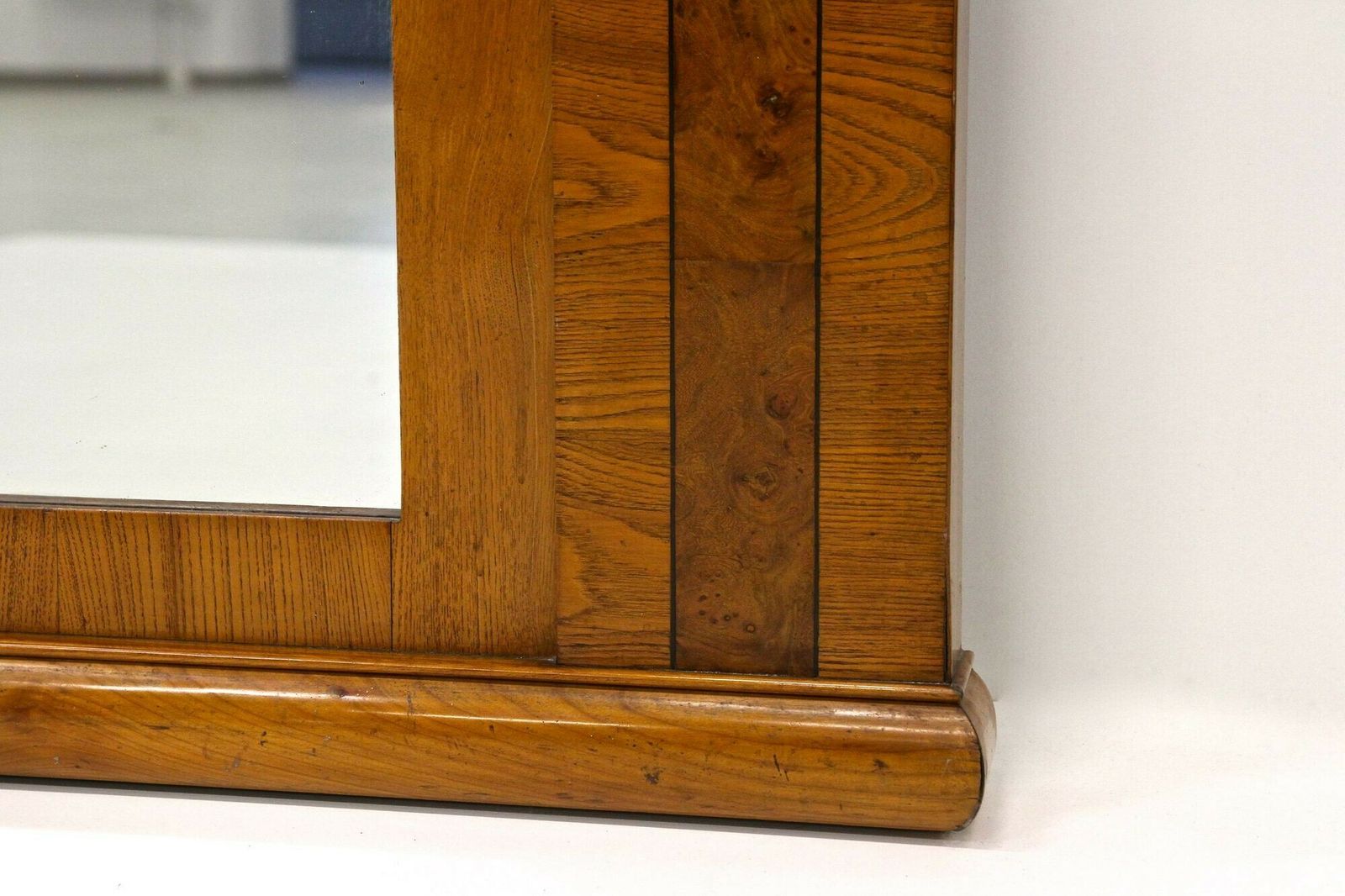 19th Century Biedermeier Wall Mirror, Ash/ Burr Walnut   Bohemia Ca. 1860 photo vinterior