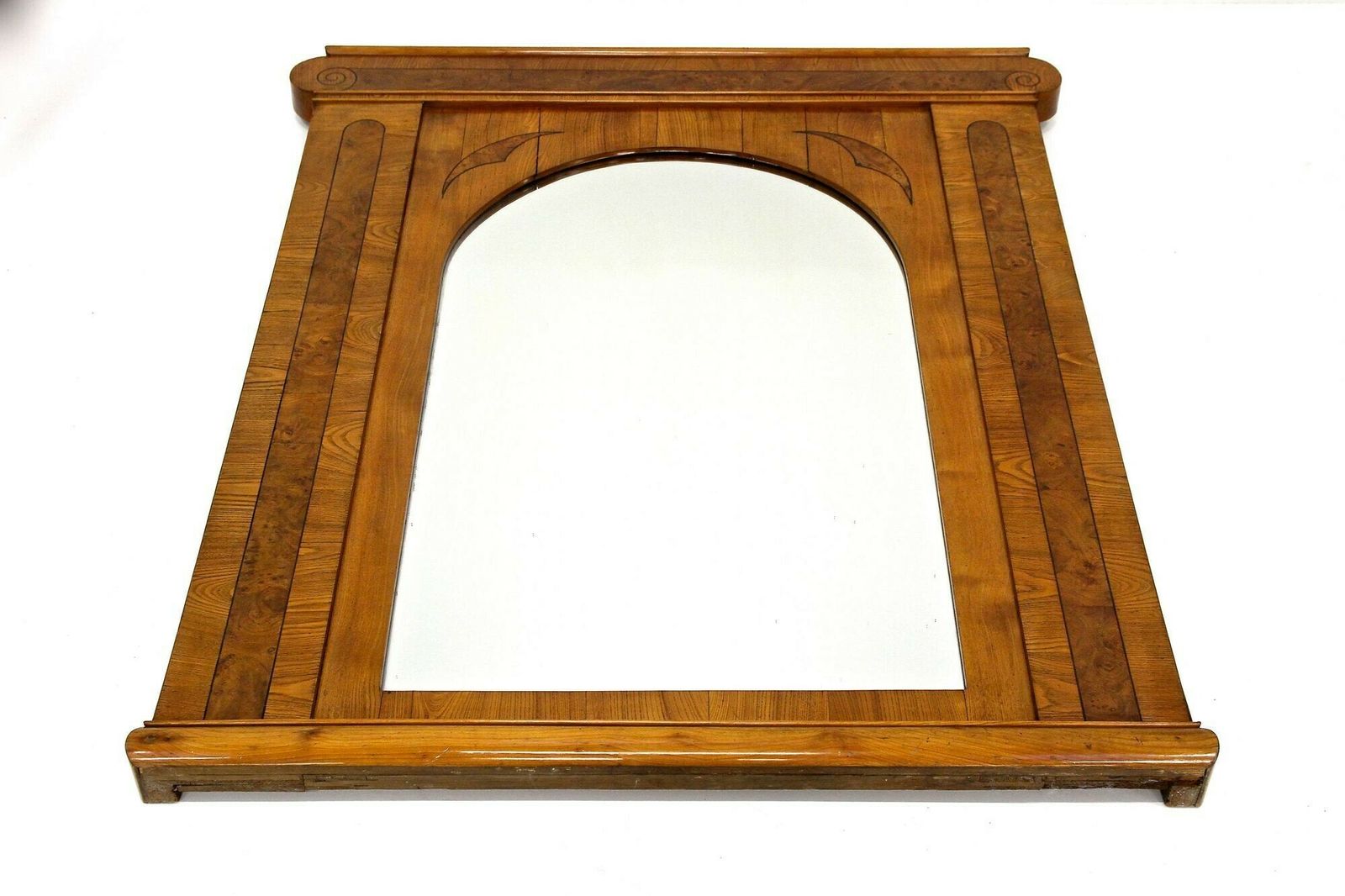 photo for sale 19th Century Biedermeier Wall Mirror, Ash/ Burr Walnut   Bohemia Ca. 1860