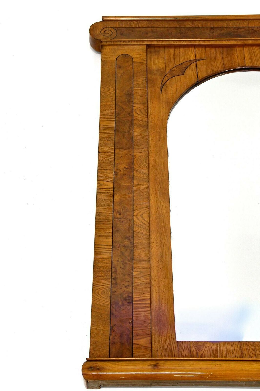 Home Decor 19th Century Biedermeier Wall Mirror, Ash/ Burr Walnut   Bohemia Ca. 1860 photo