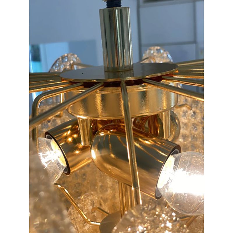Contemporary Gold Graniglia “Rondine” Murano Style Glass Chandelier photo furniture