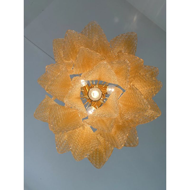 Contemporary Gold Graniglia “Rondine” Murano Style Glass Chandelier photo 3600.0