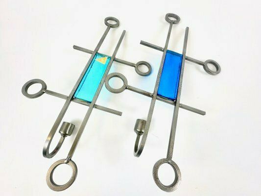 Danish Modernist Welded Iron Wall Candleholders From Ferro Art, 1970s, Set Of 2 photo furniture