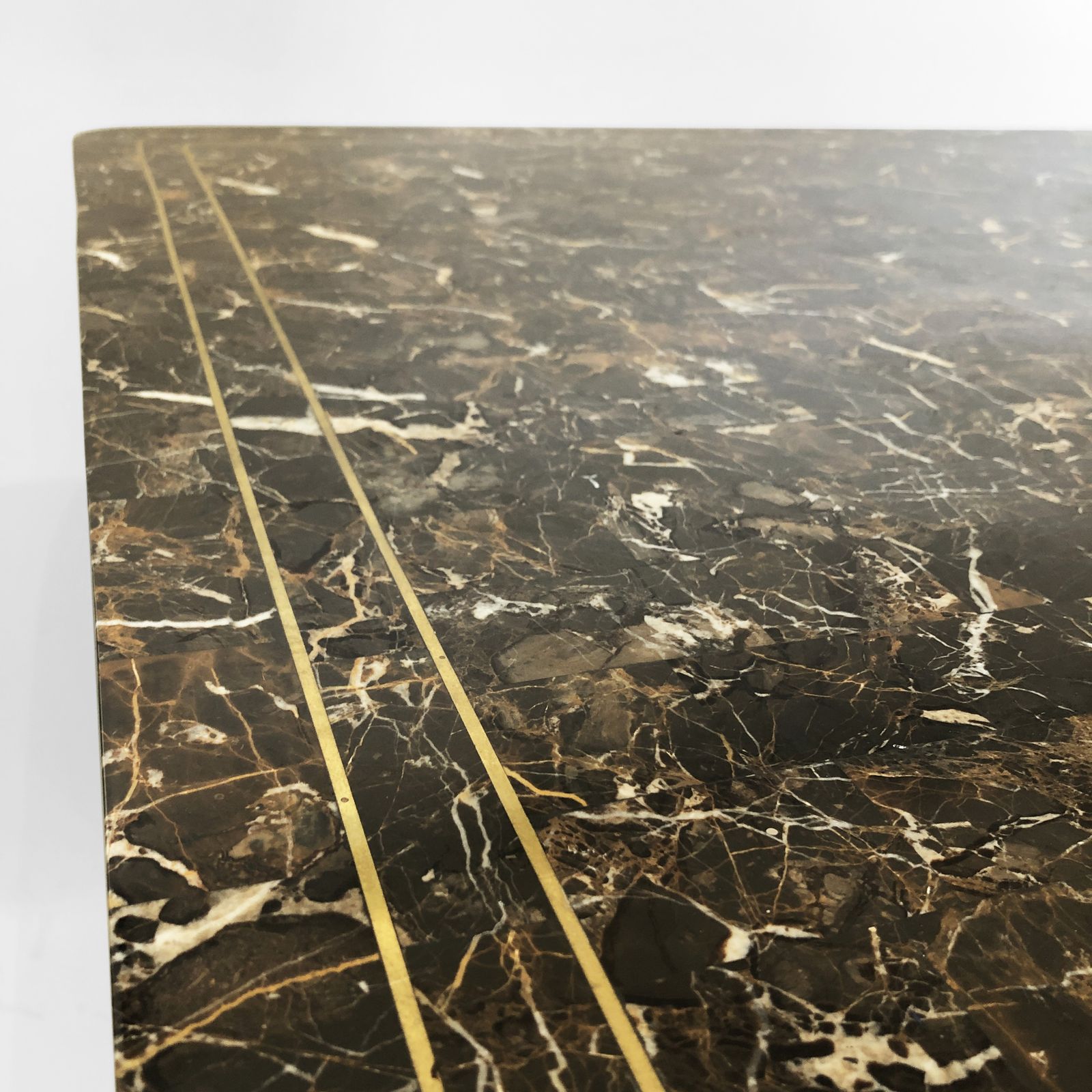photo furniture Maitland Smith Marble Tessellated Dining Table 1980s USA Post Modern Vintage