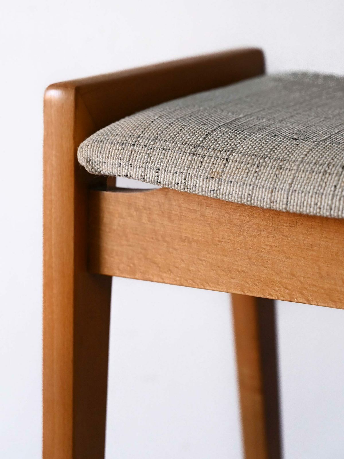 Scandinavian Footstool With Birch Frame And Legs And Lightly Padded Seat. photo 340.0