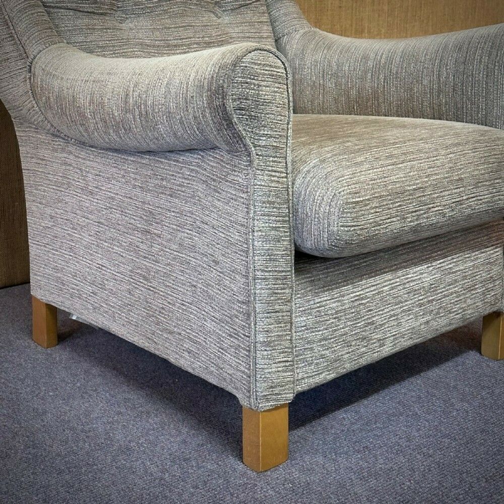 Attractive Royams Chelmsford Grey Upholstered Armchair photo vintage