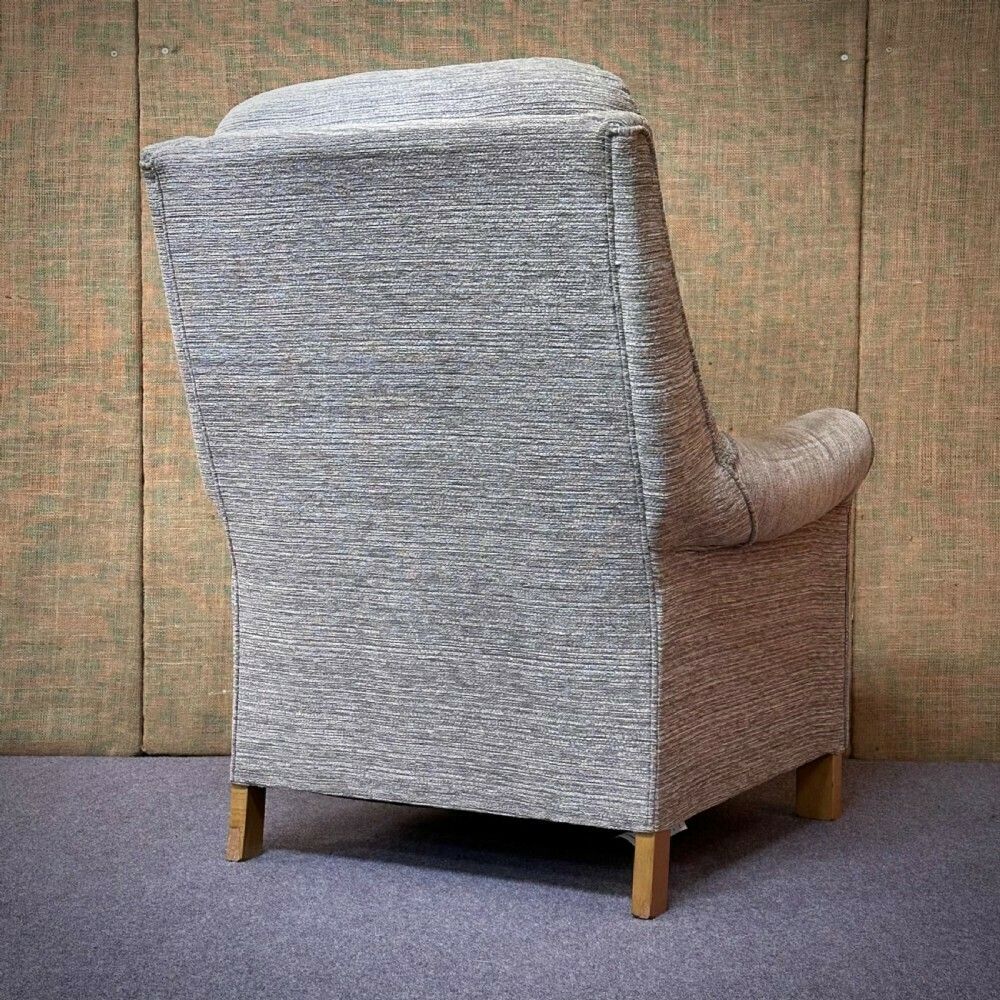 Furniture Attractive Royams Chelmsford Grey Upholstered Armchair photo