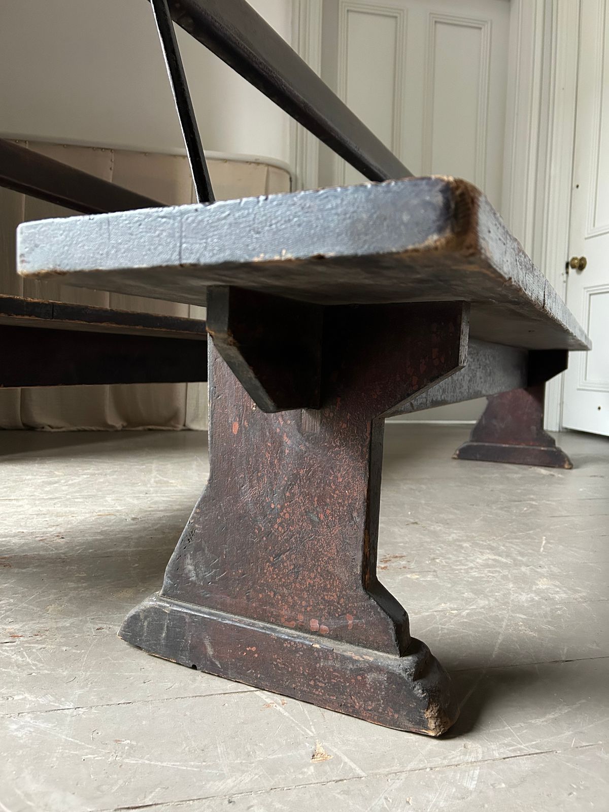 Pair Of 19th Century Pine Benches In Original Condition photo vintage