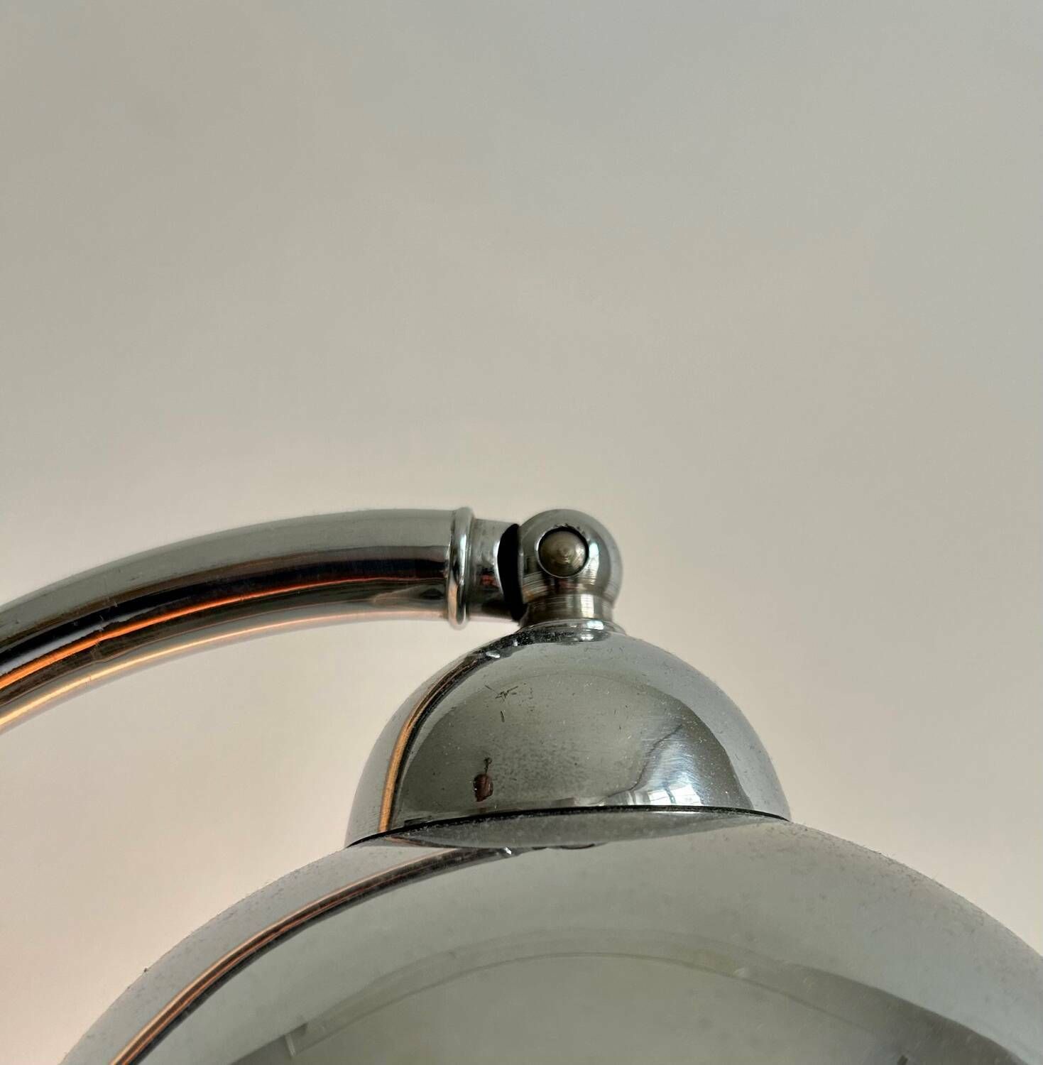 photo for sale Vintage Table Lamp, Modernist Chrome Metal, France 1930