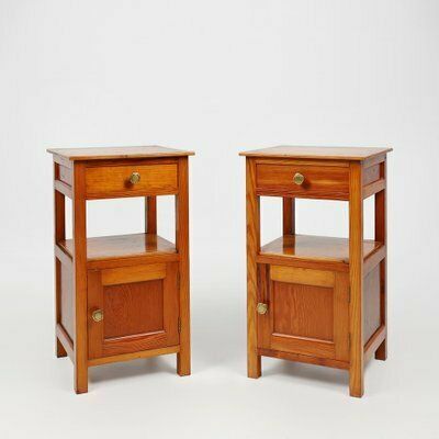 Art Deco Nightstands In Wood, France, 1940s, Set Of 2