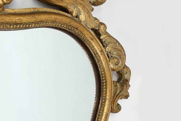 20th Century Belgian Baroque Mirror In Gilded Wood, 1950s photo vintage