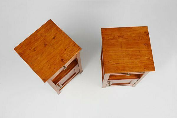 photo for sale Art Deco Nightstands In Wood, France, 1940s, Set Of 2