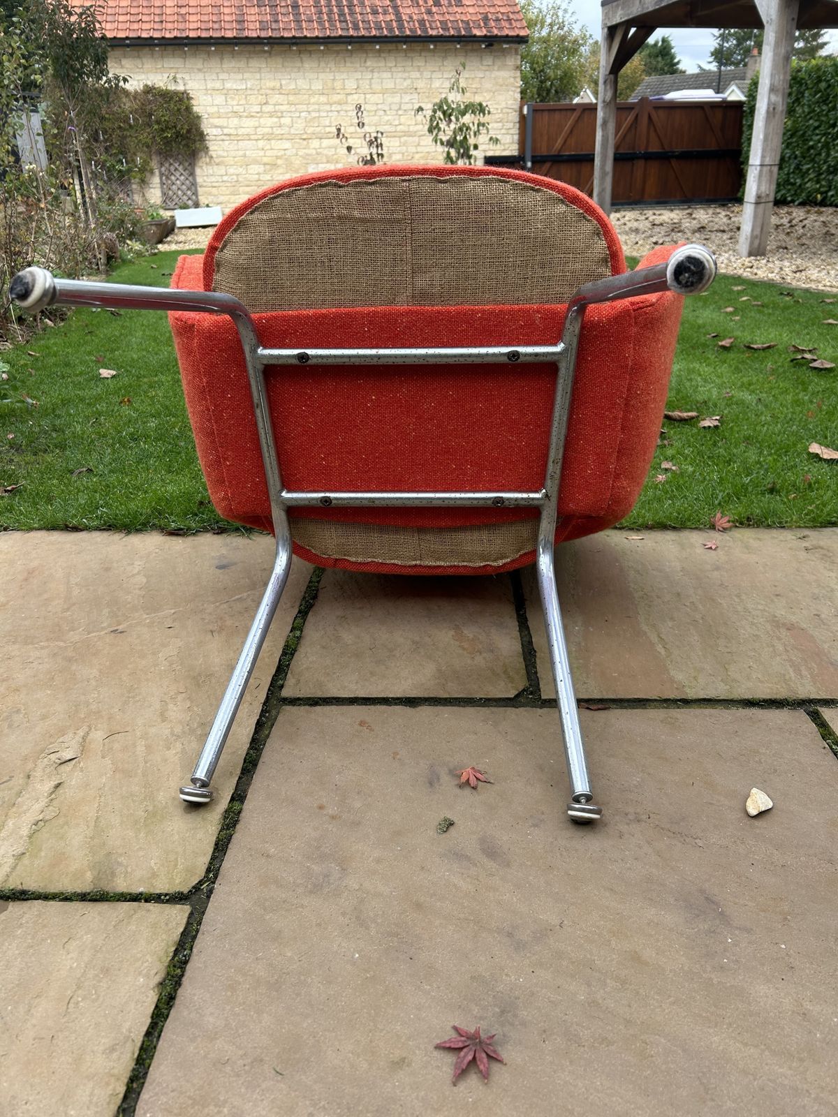 Saarinen Conference Chairs, Orange Upholstery, Polished Legs photo Furniture