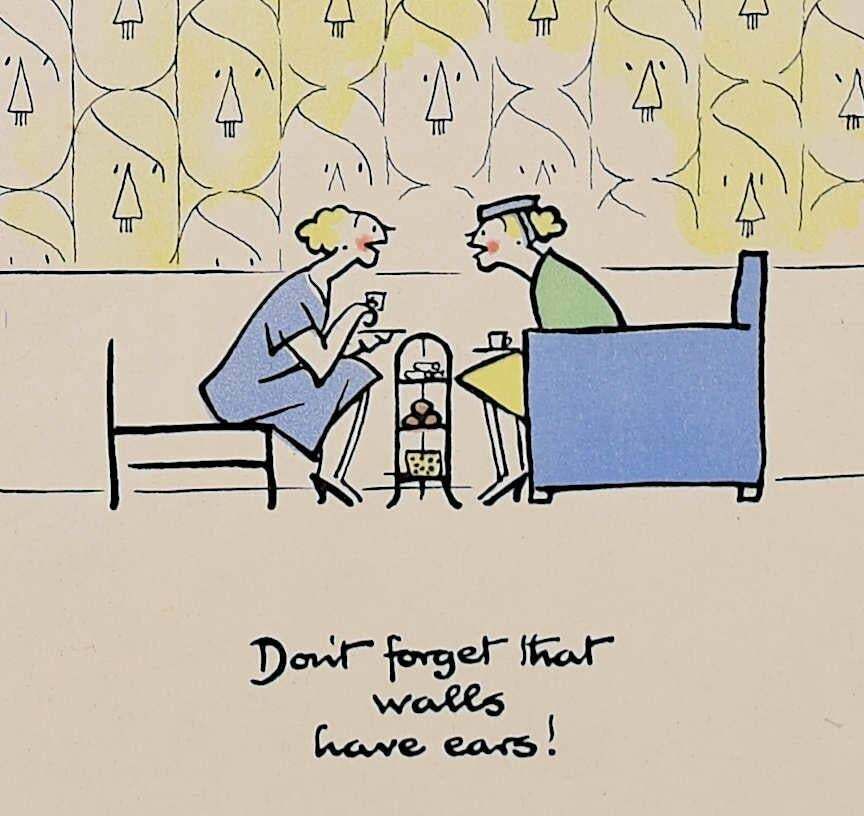 Fougasse (Cyril Kenneth Bird), Careless Talk Costs Lives World War 2 Poster, C.1940 photo furniture