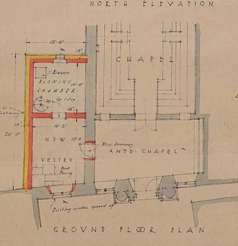 Ronald Fielding Dodd, St Edmund Hall, Proposed Extensions To Chapel And Library, 1930 photo for sale