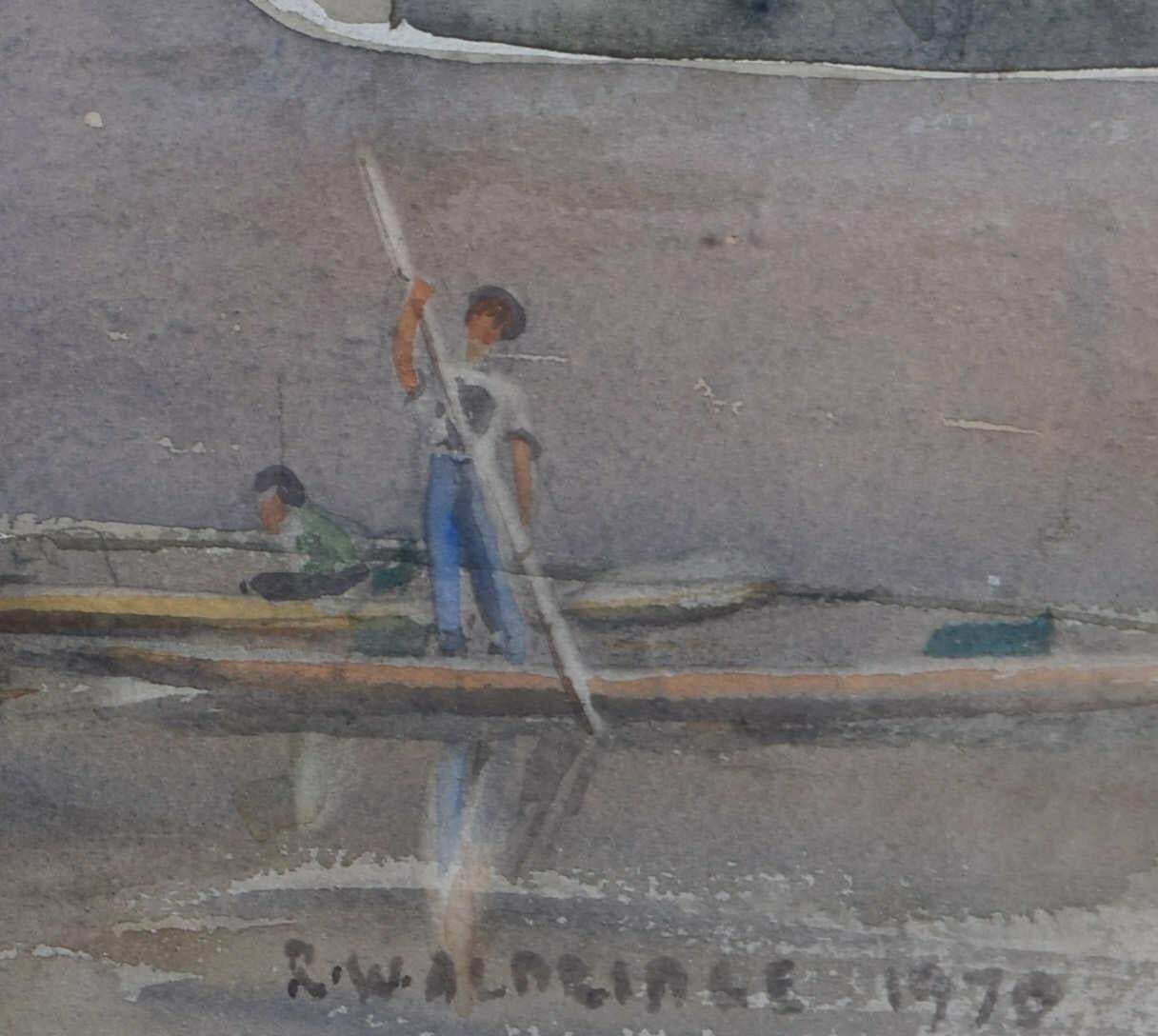Rowland De Winton Aldridge, St John's College Cambridge, Watercolour Painting, C. 1980s photo furniture